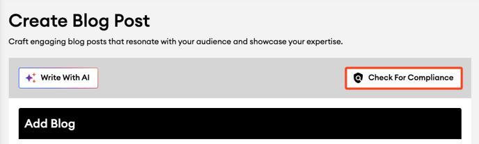 Check for Compliance Button