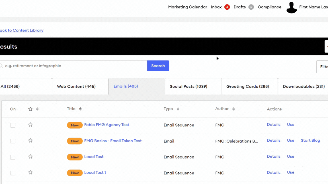 ExampleEmailTokensinContentLibrary