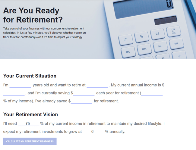 RetirementIncomeCalculatorExample