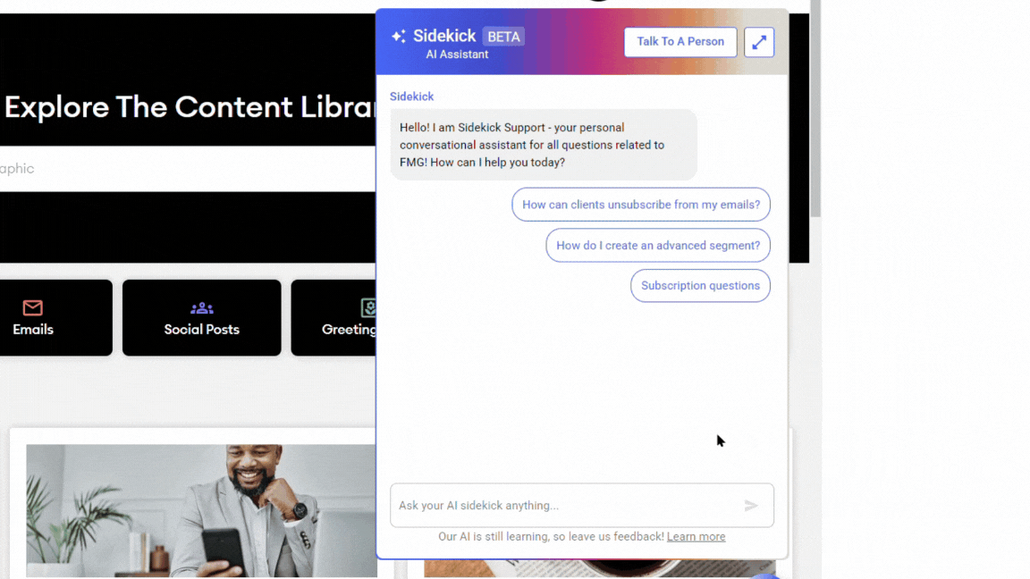Sidekick Help Line Sidekick: Your AI-Powered Chat Assistant