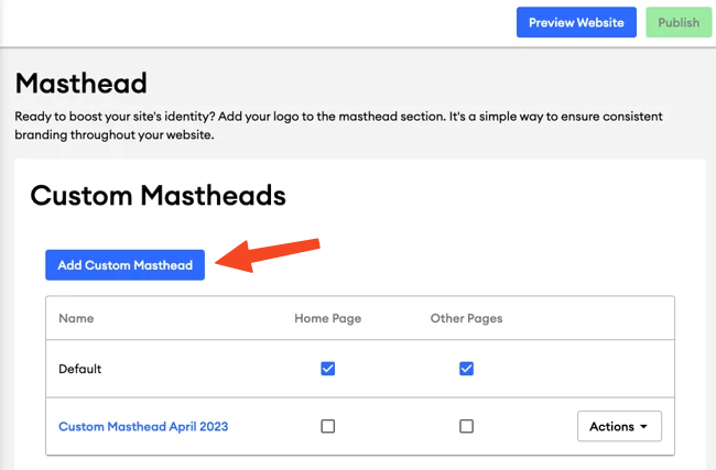 Creating a Custom Masthead